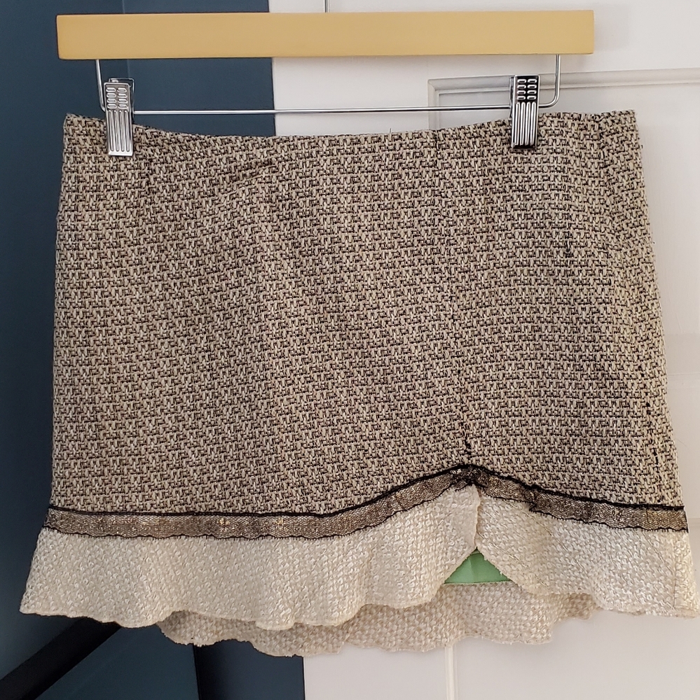 Multiple Color Tweed Mini Skirt